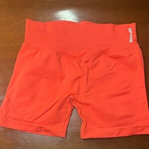 DFYNE Women's High-Rise Burnt Red Shorts